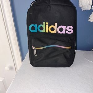 Adidas Black Backpack with Multicolor Logo